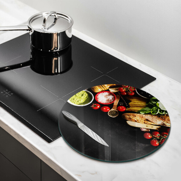 Tábua para cozinha Ingredientes e especiarias italianas