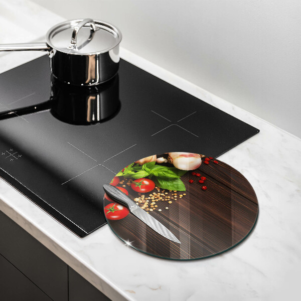 Tábua de vidro Vegetais na mesa