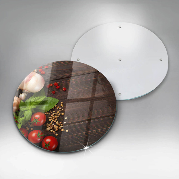 Tábua de vidro Vegetais na mesa