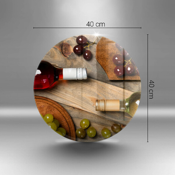 Tábua de cortar alimentos Garrafas de vinho e uvas