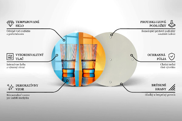 Tábua de corte de vidro Dois copos de água