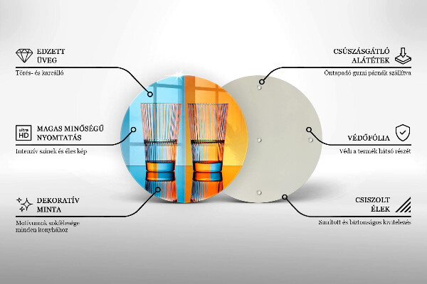 Tábua de corte de vidro Dois copos de água