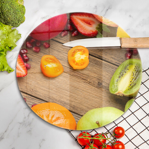 Tábua de cortar de vidro Fruta fresca