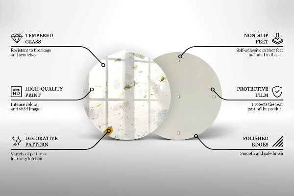 Tábua de vidro Folhas caindo