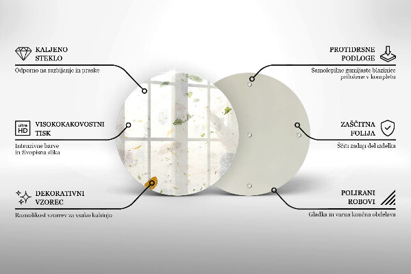 Tábua de vidro Folhas caindo