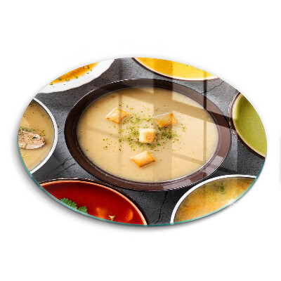 Tábua de cortar de vidro Sopas coloridas