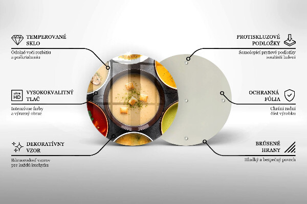 Tábua de cortar de vidro Sopas coloridas