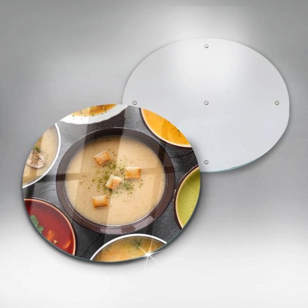 Tábua de cortar de vidro Sopas coloridas