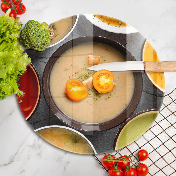 Tábua de cortar de vidro Sopas coloridas