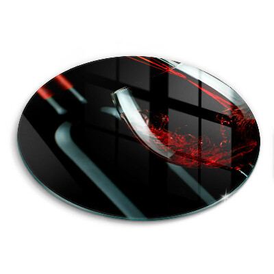 Tábua para cozinha Uma garrafa de vinho e um copo