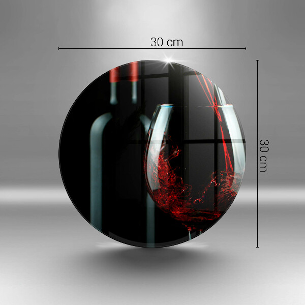 Tábua para cozinha Uma garrafa de vinho e um copo