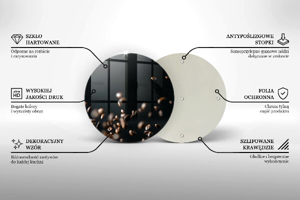 Tábua de cortar alimentos Grãos de café caindo