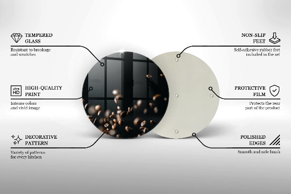 Tábua de cortar alimentos Grãos de café caindo