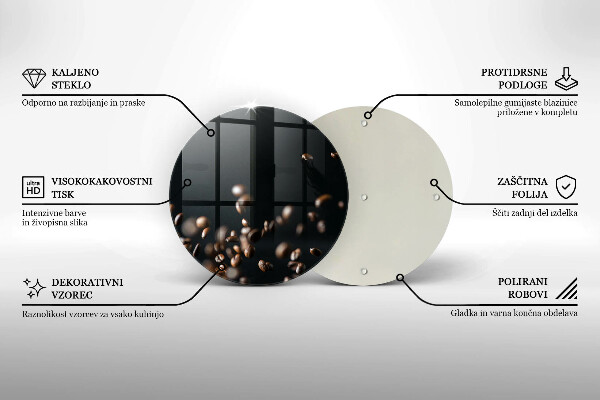 Tábua de cortar alimentos Grãos de café caindo