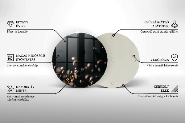 Tábua de cortar alimentos Grãos de café caindo