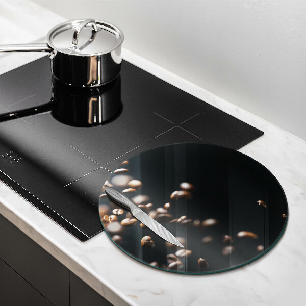 Tábua de cortar alimentos Grãos de café caindo