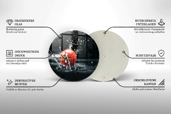 Tábua de cortar alimentos Tomate na água