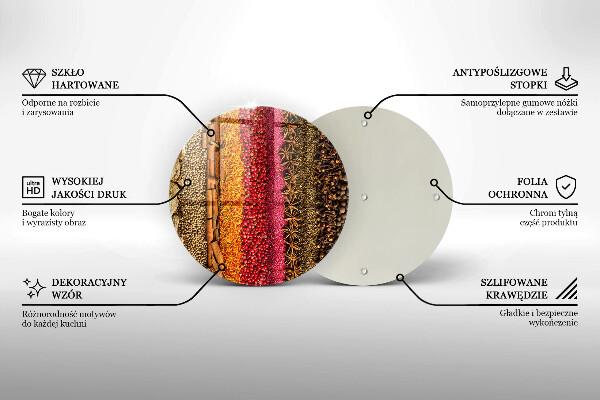 Tábua de vidro Especiarias coloridas