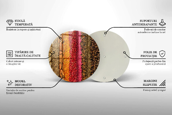Tábua de vidro Especiarias coloridas