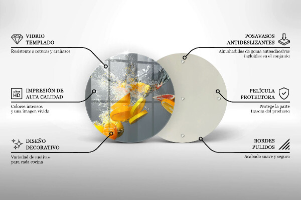 Tábua de cortar alimentos Limões em água