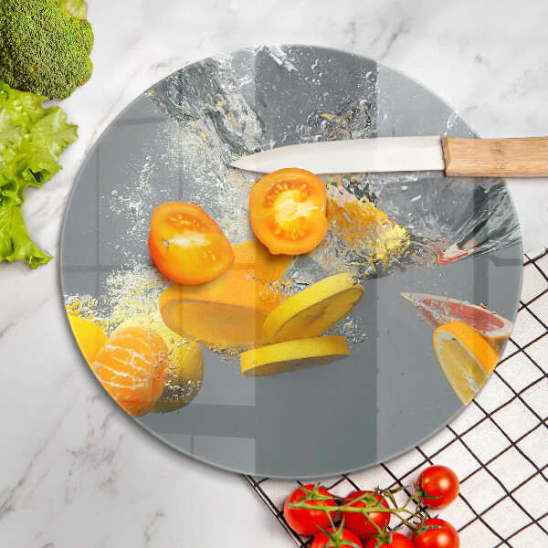 Tábua de cortar alimentos Limões em água