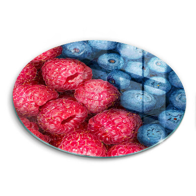 Tábua de vidro Framboesas e mirtilos