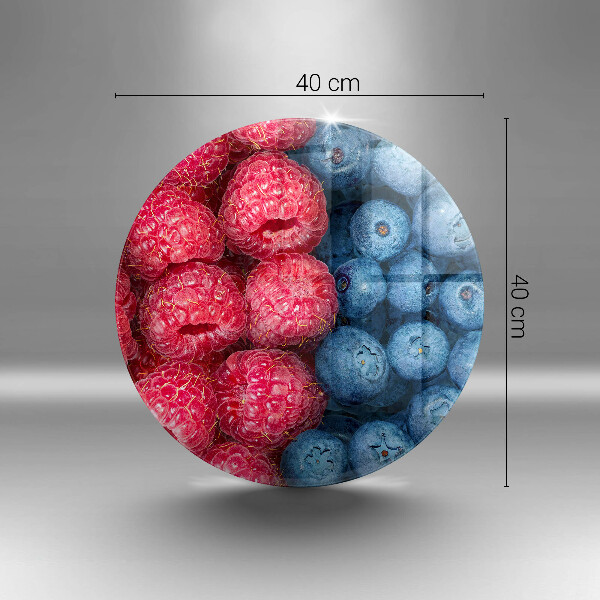 Tábua de vidro Framboesas e mirtilos