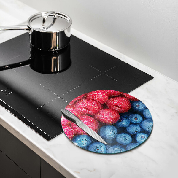 Tábua de vidro Framboesas e mirtilos