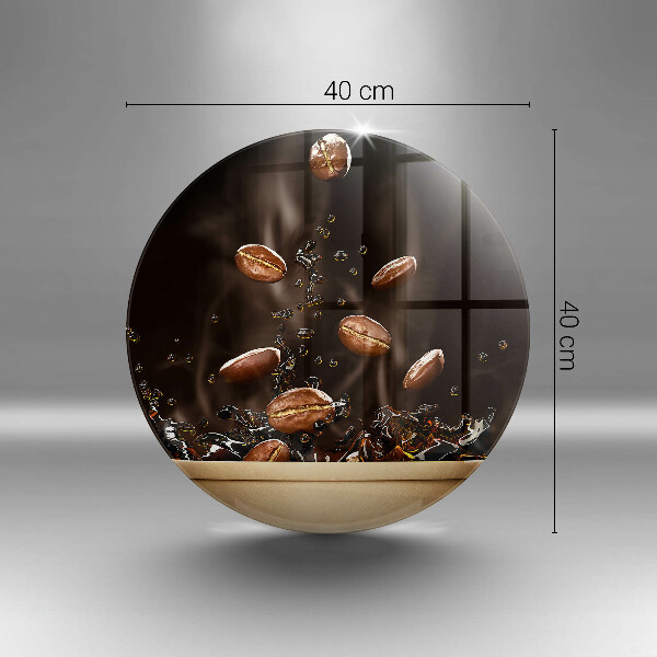 Tábua de corte de vidro Grãos de café quentes