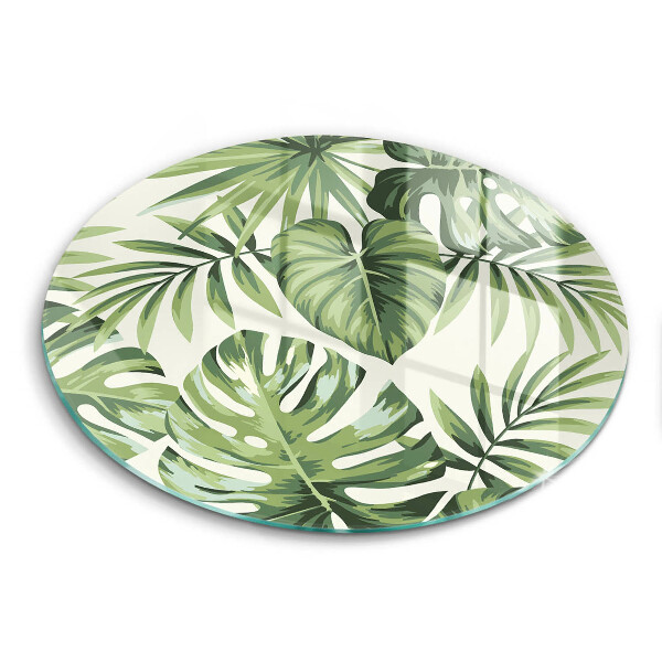 Tábua de cortar de vidro Ilustração de folhas de monstera