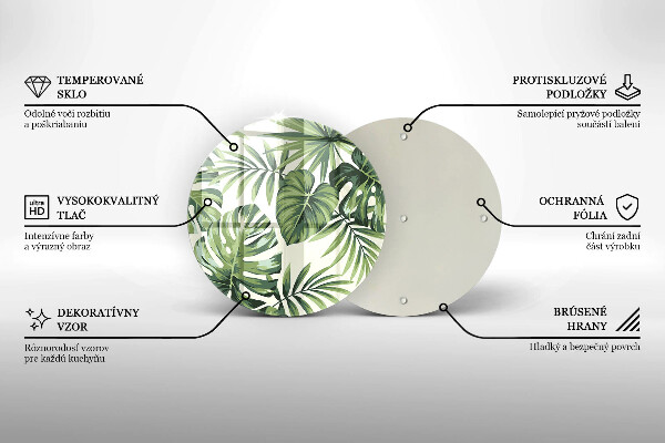 Tábua de cortar de vidro Ilustração de folhas de monstera