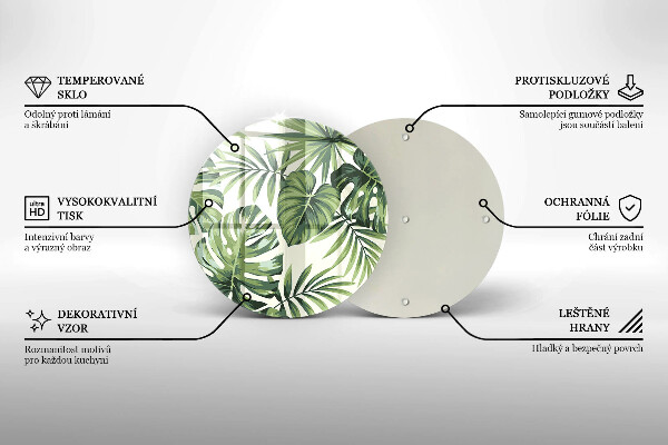 Tábua de cortar de vidro Ilustração de folhas de monstera