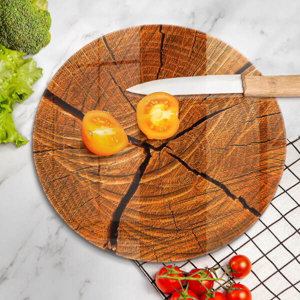 Tábua cozinha Estrutura do tronco de madeira