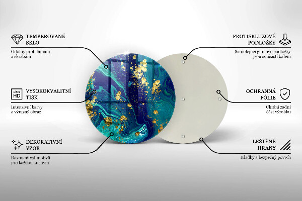 Tábua de cortar Abstração com ouro