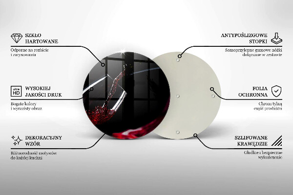 Tábua de vidro Um copo de vinho tinto