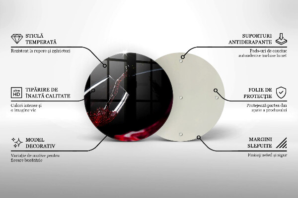 Tábua de vidro Um copo de vinho tinto