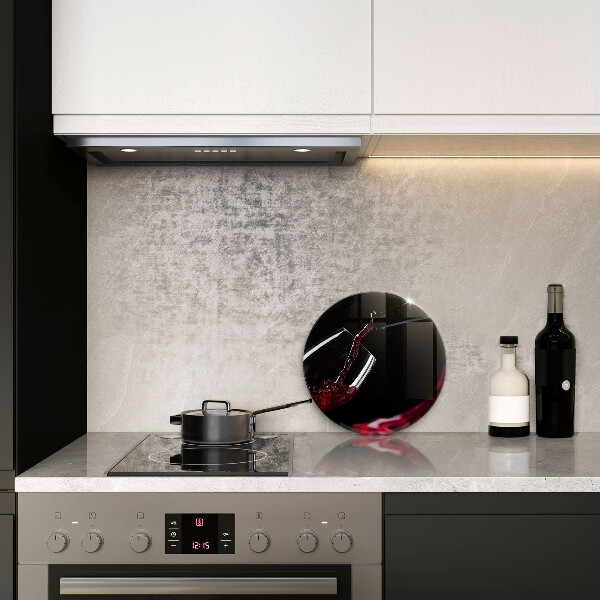 Tábua de vidro Um copo de vinho tinto