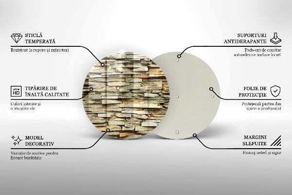Tábua de corte de vidro Pedras decorativas