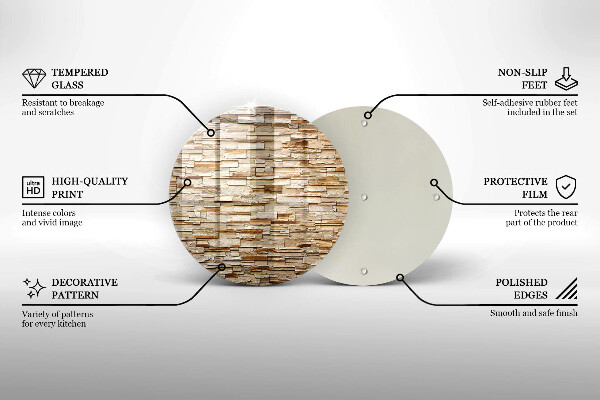 Tábua de vidro Textura de pedras decorativas