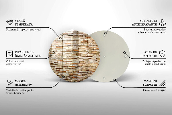 Tábua de vidro Textura de pedras decorativas
