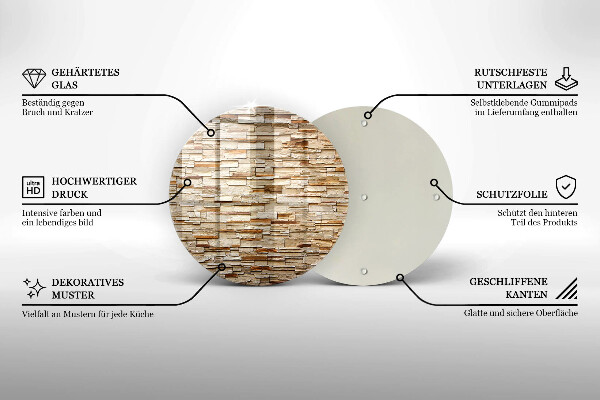 Tábua de vidro Textura de pedras decorativas