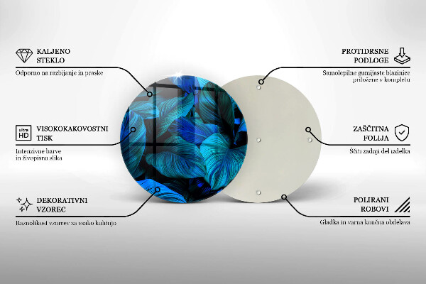 Tábua de cortar alimentos Folhas de vegetação da selva