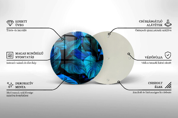 Tábua de cortar alimentos Folhas de vegetação da selva