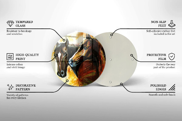Tábua para cozinha Animais cavalos