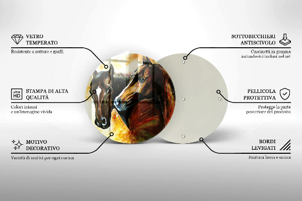 Tábua para cozinha Animais cavalos