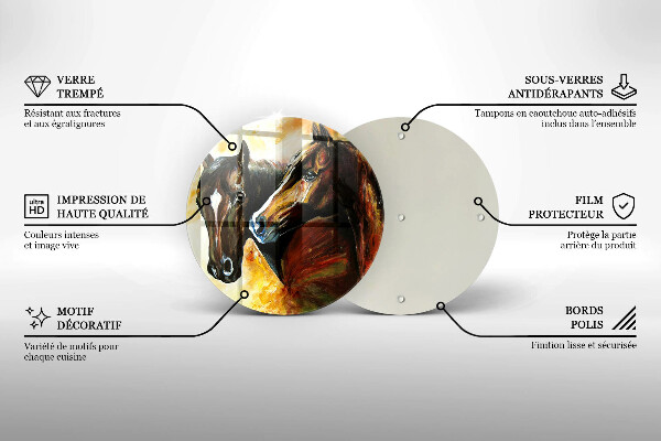 Tábua para cozinha Animais cavalos