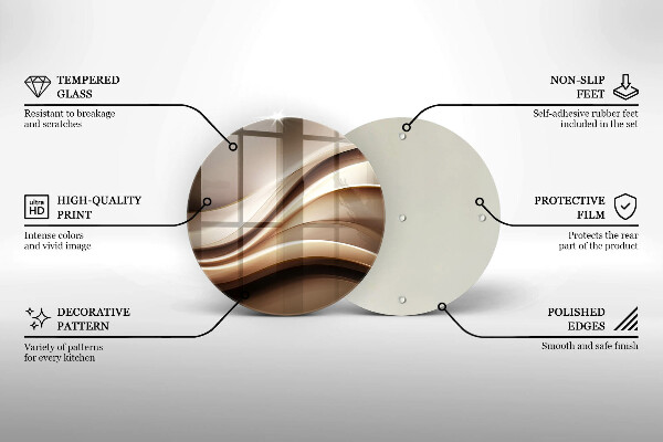Tábua de vidro Linhas suaves de abstração