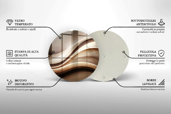 Tábua de vidro Linhas suaves de abstração
