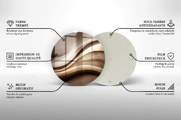 Tábua de vidro Linhas suaves de abstração