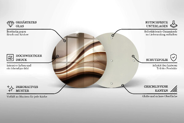 Tábua de vidro Linhas suaves de abstração